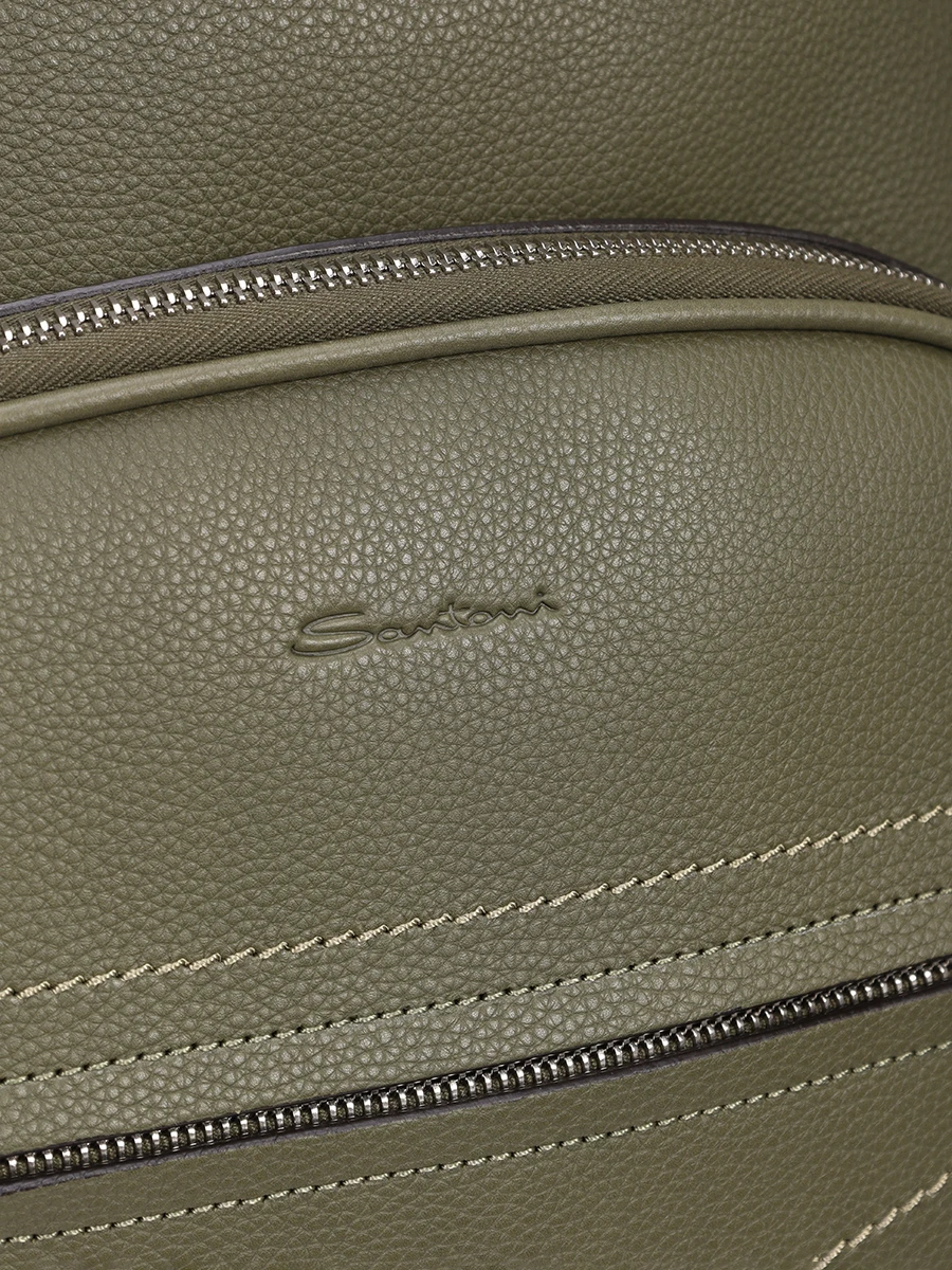 Рюкзак кожаный SANTONI UIBBA2647BS-ACUHV51 Хаки  Фото 5