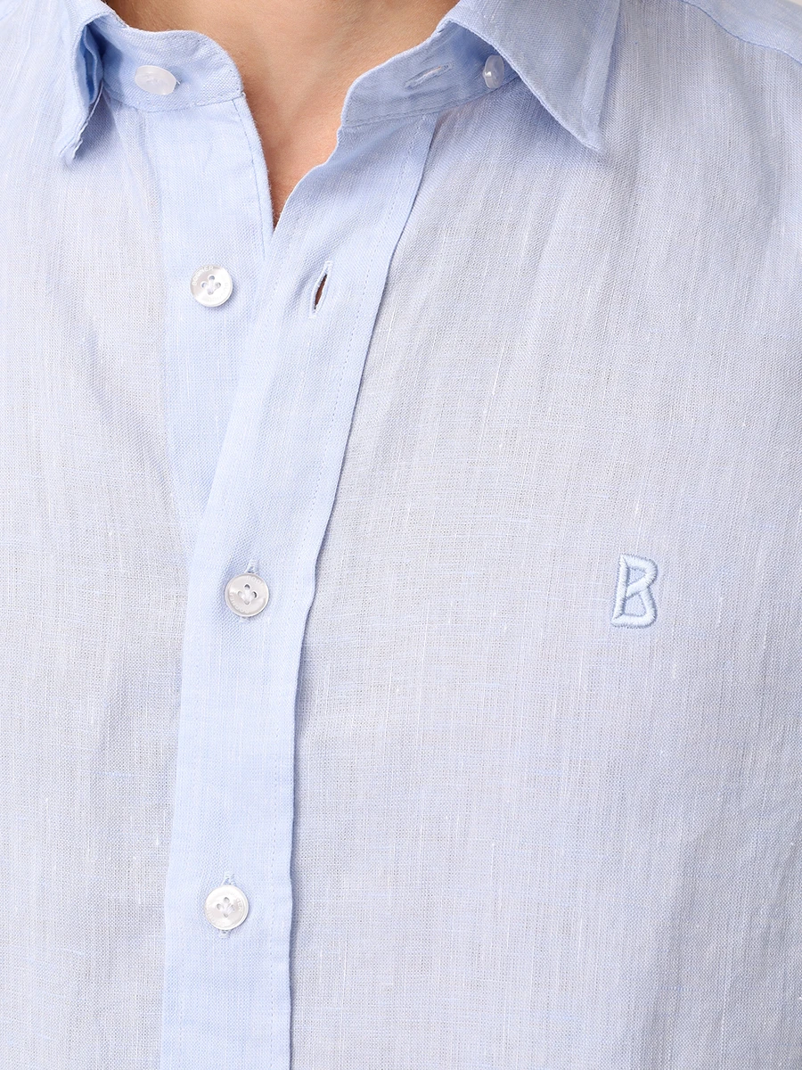 Рубашка Slim Fit льняная Timi BOGNER 58842973/331 TIMI Голубой  Фото 5