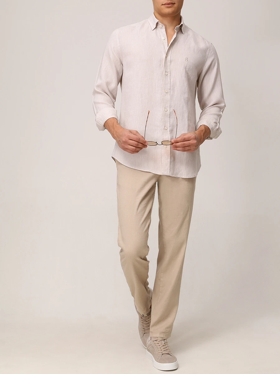 Рубашка Slim Fit льняная Timi BOGNER 58842973/766 TIMI Бежевый  Фото 2