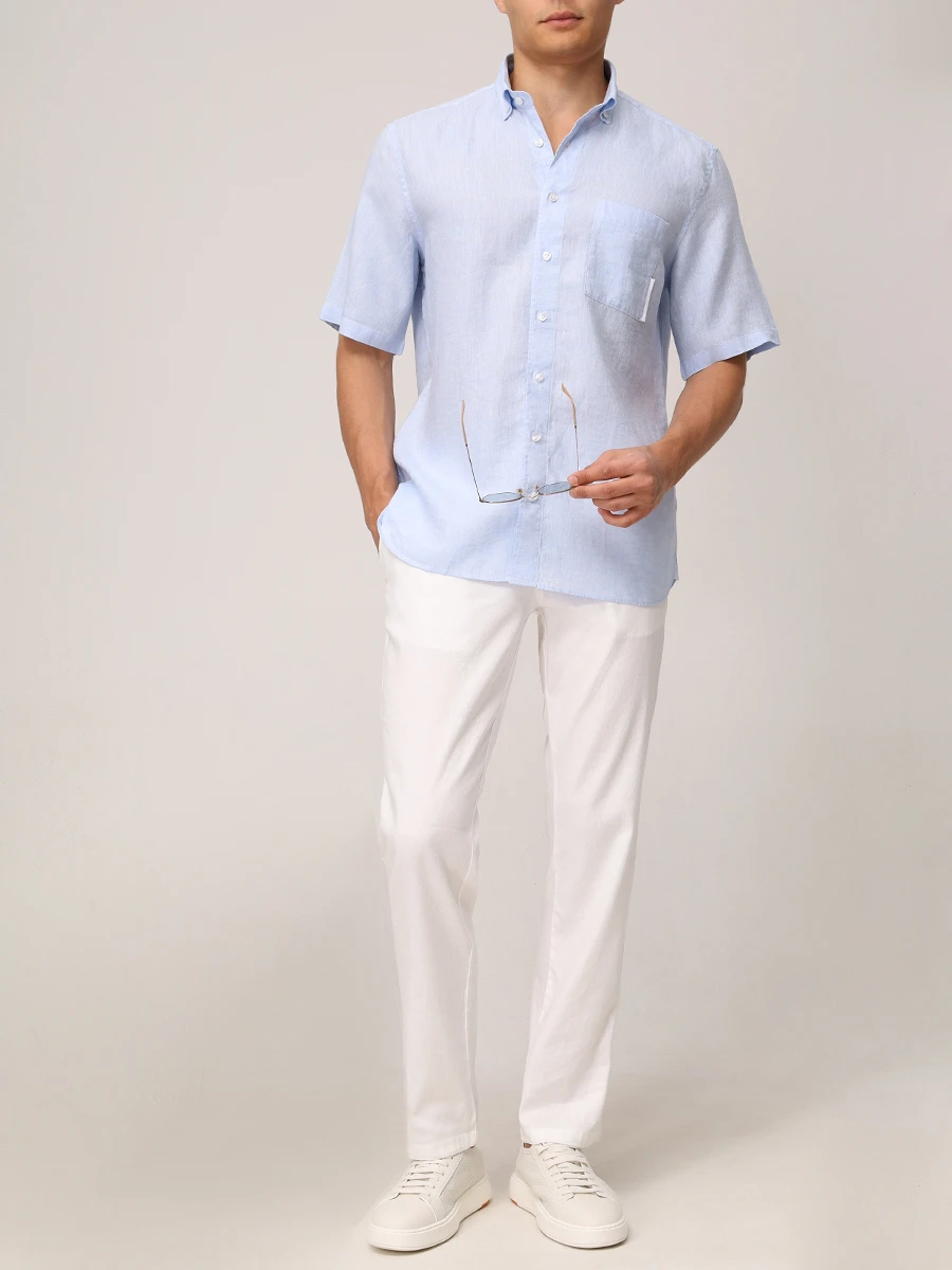 Рубашка Slim Fit льняная Lykos BOGNER 58892973/331 LYKOS-4 Голубой  Фото 2