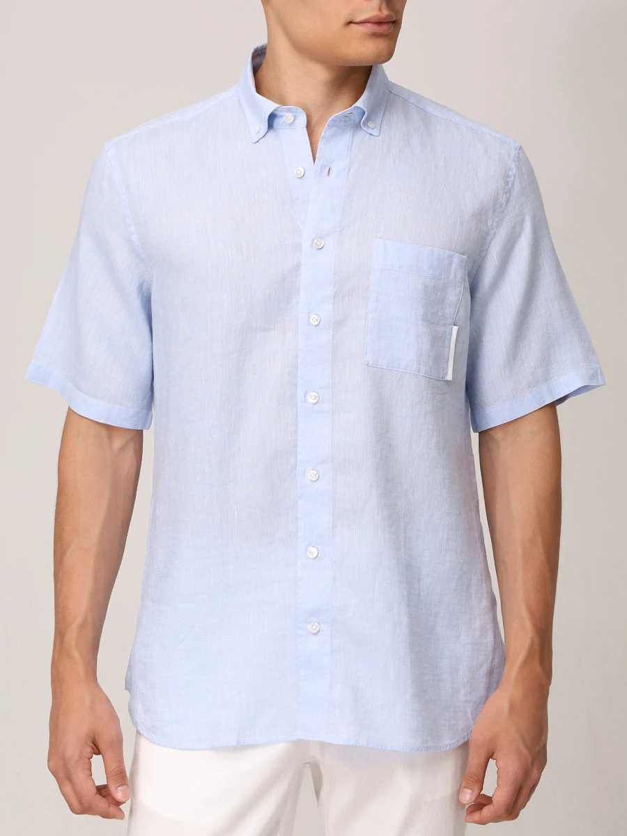 Рубашка Slim Fit льняная Lykos BOGNER 58892973/331 LYKOS-4 Голубой  Фото 4