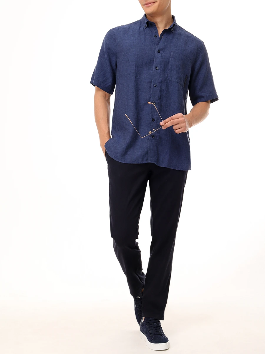 Рубашка Slim Fit льняная Lykos BOGNER 58892973/464 LYKOS-4 Синий  Фото 2