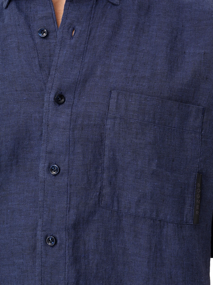Рубашка Slim Fit льняная Lykos BOGNER 58892973/464 LYKOS-4 Синий  Фото 5