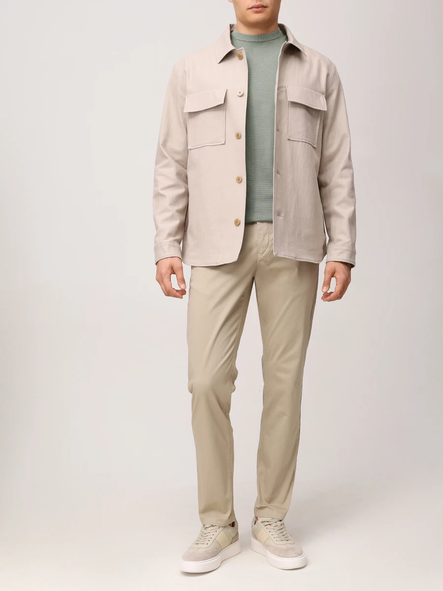 Куртка из хлопка и льна Larry BOGNER 38869638/762 LARRY-2 Бежевый  Фото 2