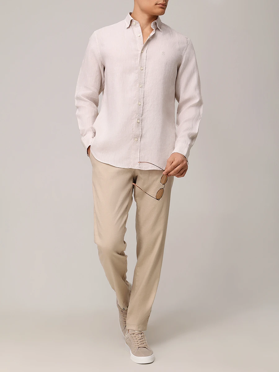 Рубашка Slim Fit льняная Timi BOGNER 58842973/766 TIMI Бежевый  Фото 2