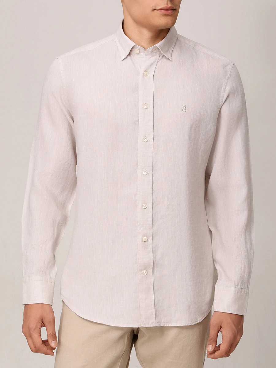 Рубашка Slim Fit льняная Timi BOGNER 58842973/766 TIMI Бежевый  Фото 4