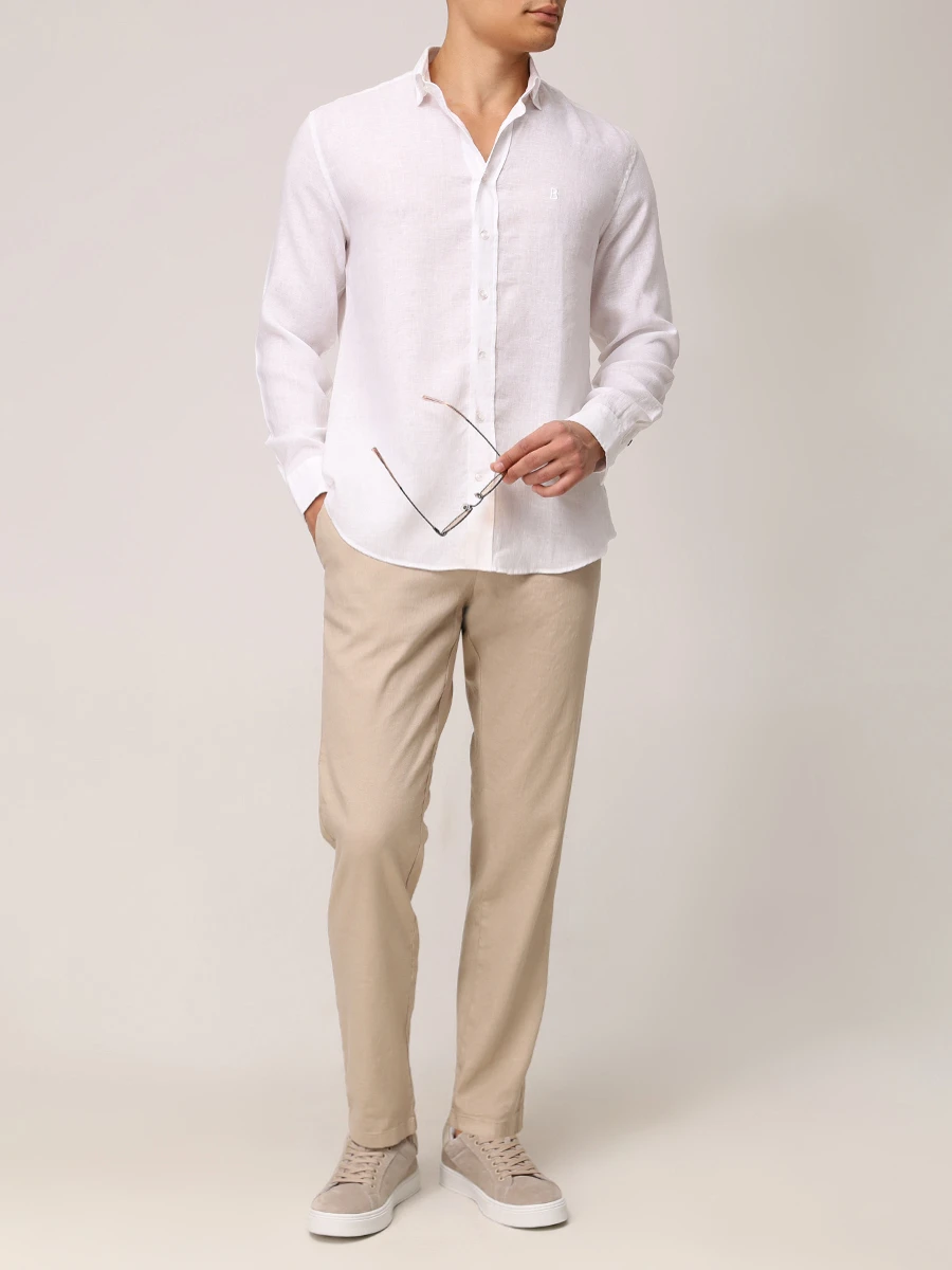 Рубашка Slim Fit льняная Timi BOGNER 58842973/031 TIMI Белый  Фото 2