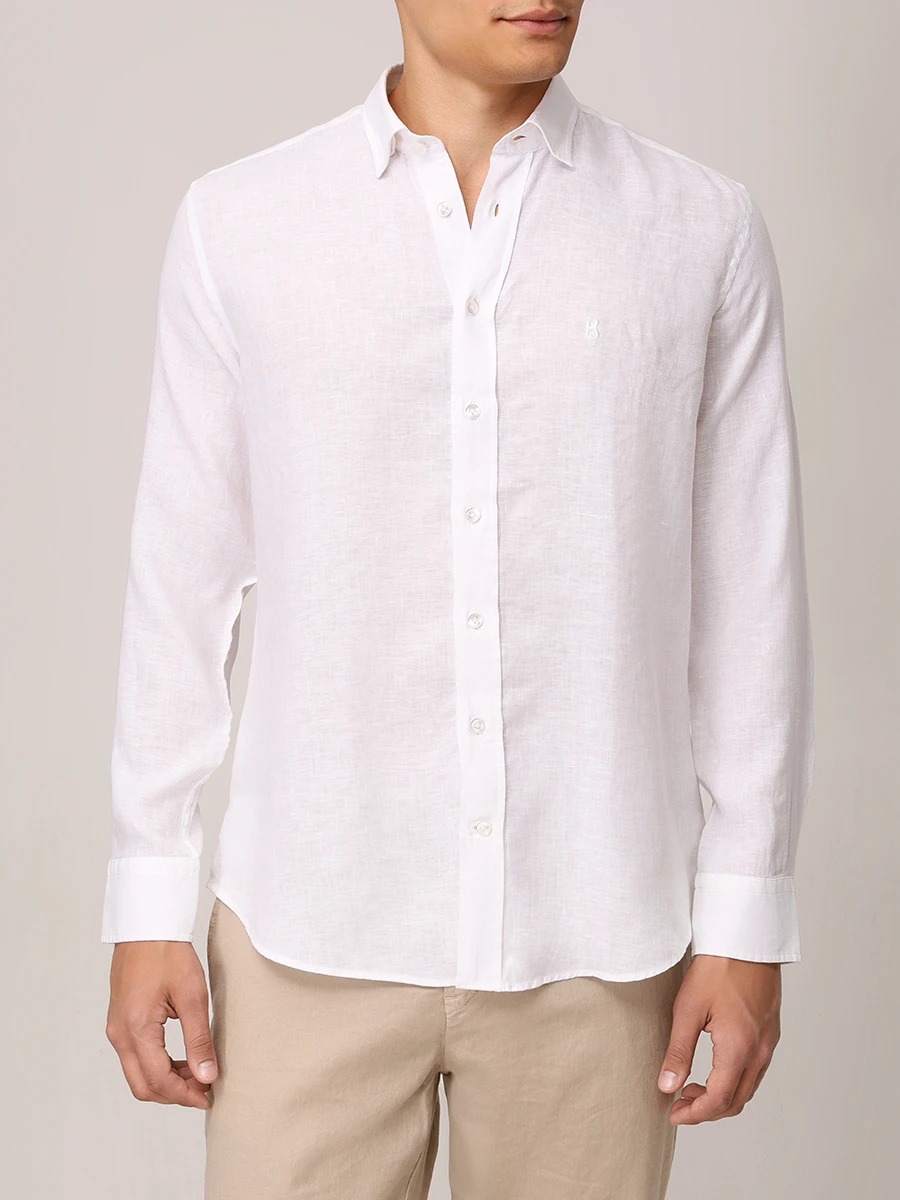 Рубашка Slim Fit льняная Timi BOGNER 58842973/031 TIMI Белый  Фото 4