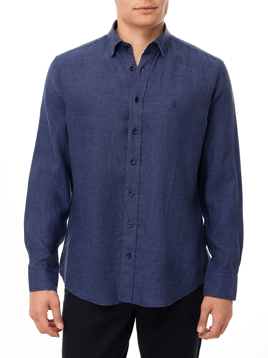 Рубашка Slim Fit льняная Timi BOGNER 58842973/464 TIMI Синий  Фото 4