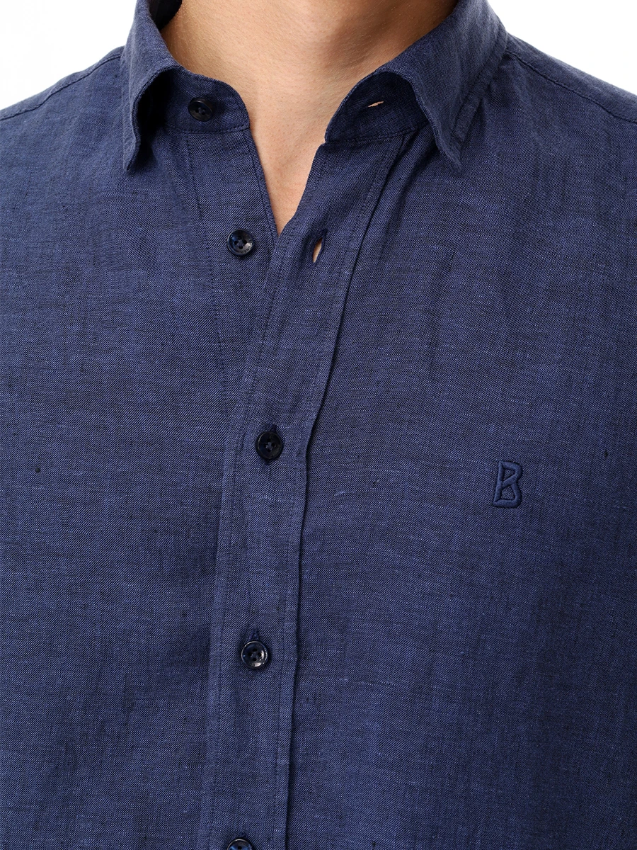 Рубашка Slim Fit льняная Timi BOGNER 58842973/464 TIMI Синий  Фото 5