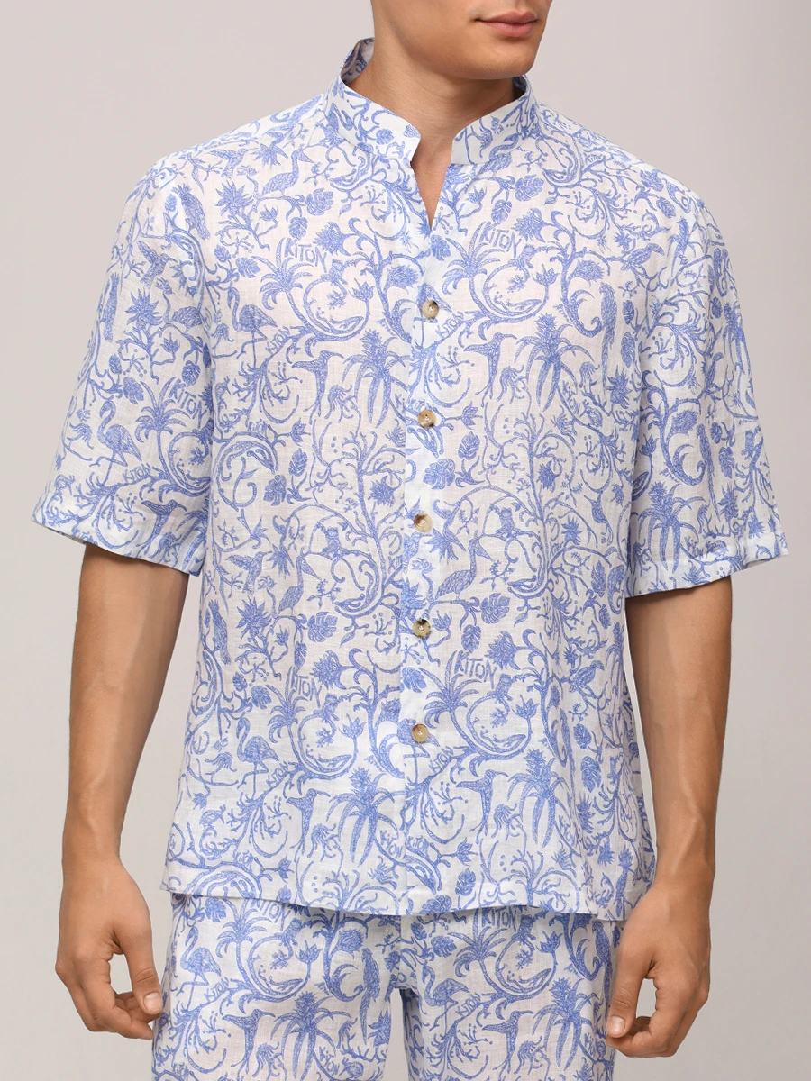 Костюм льняной KITON UMC024H0890201005/UPSHORTH0928610 Белый  Фото 4