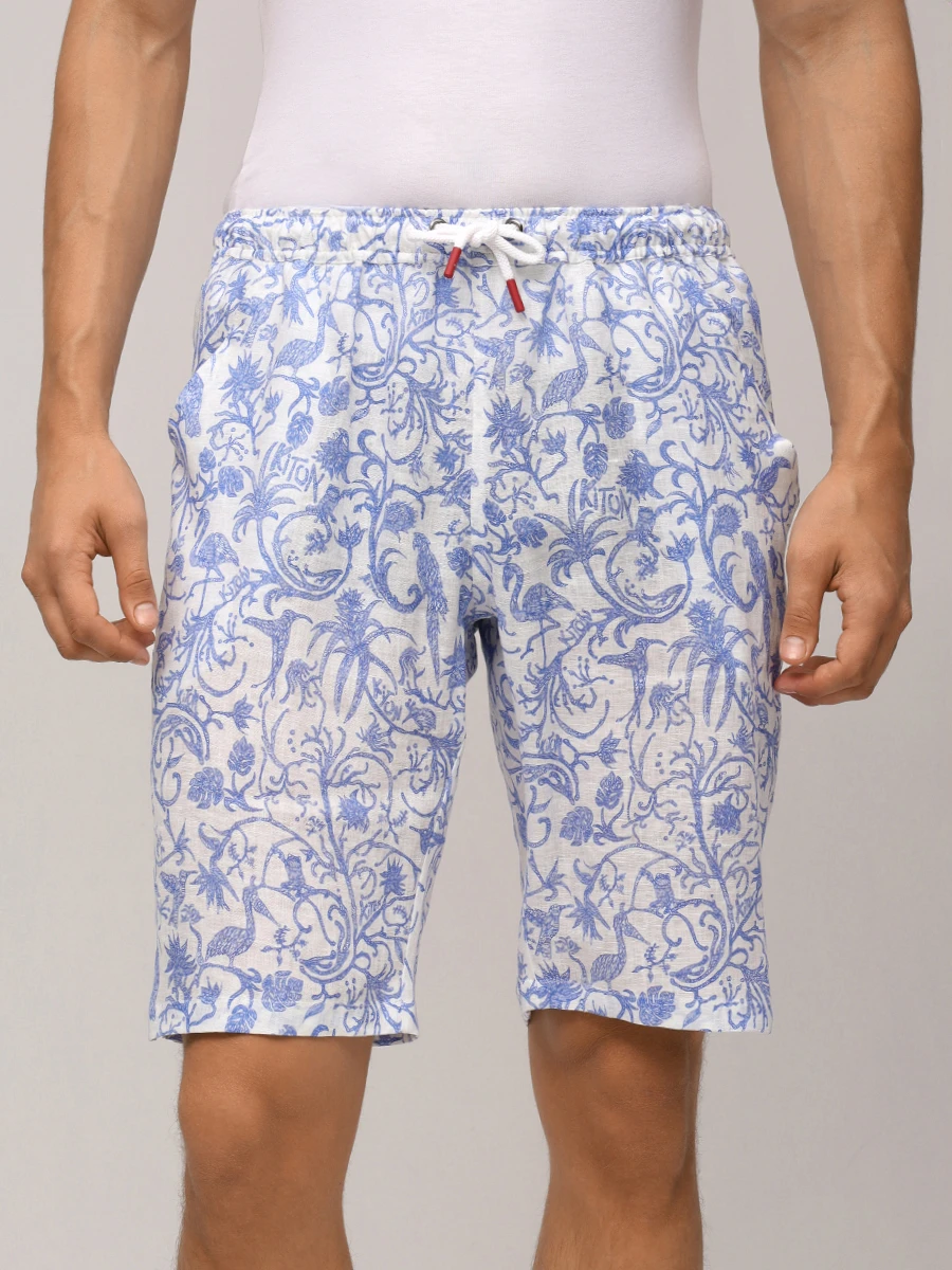 Костюм льняной KITON UMC024H0890201005/UPSHORTH0928610 Белый  Фото 8