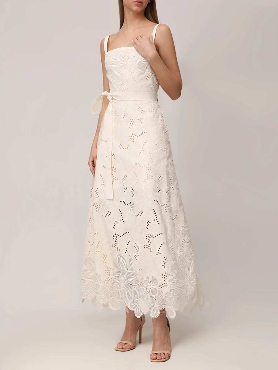 Платье с вышивкой ELIE SAAB D0553NR25 COE04 W0005 Белый  Фото 2