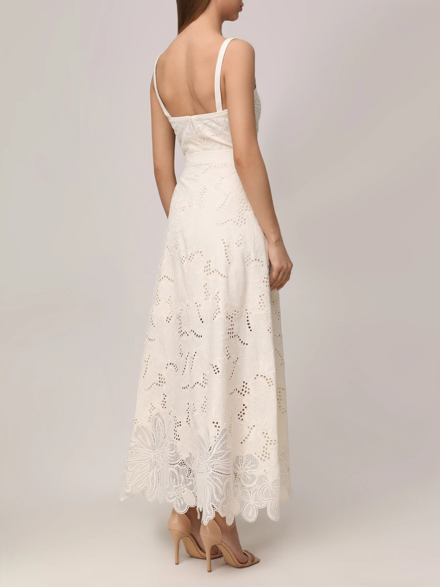 Платье с вышивкой ELIE SAAB D0553NR25 COE04 W0005 Белый  Фото 3