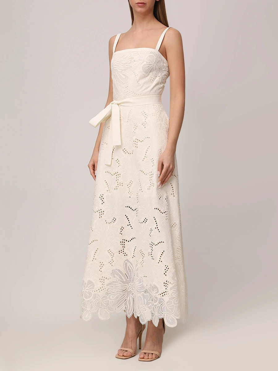Платье с вышивкой ELIE SAAB D0553NR25 COE04 W0005 Белый  Фото 4