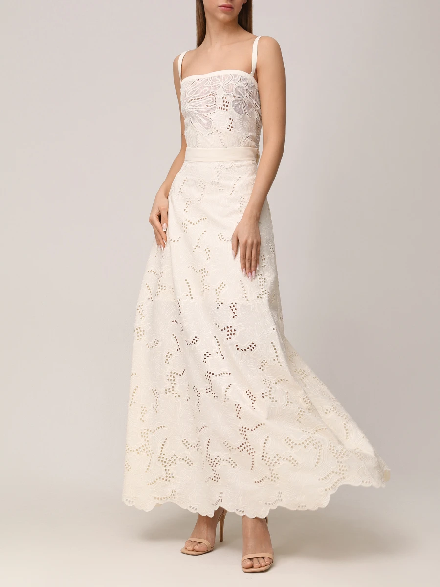 Топ с вышивкой ELIE SAAB TO142NR25 COE04 W0005 Белый  Фото 2