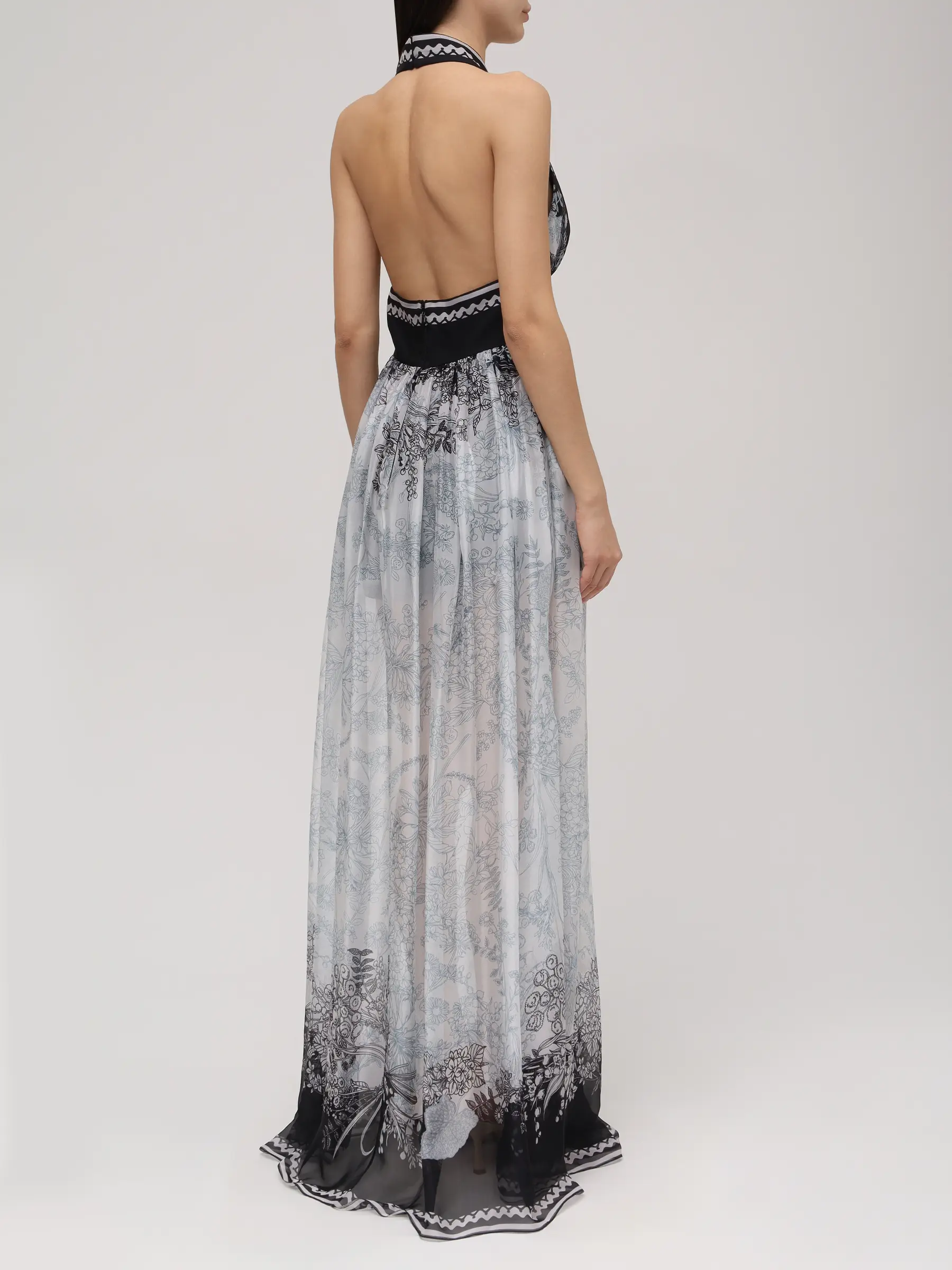 Платье шелковое ELIE SAAB D0555PR25 SI001 PR018 Черный  Фото 3