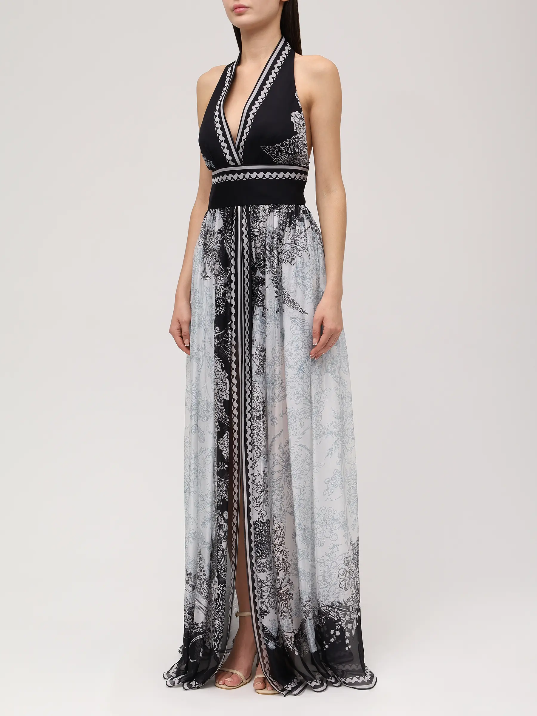 Платье шелковое ELIE SAAB D0555PR25 SI001 PR018 Черный  Фото 4