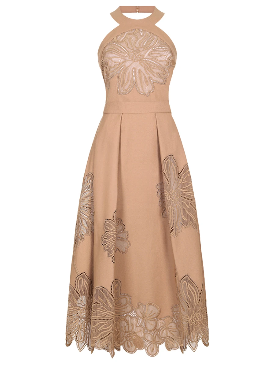 Платье с шитьем ELIE SAAB D0517NR25 GAE01 BN002 Бежевый 