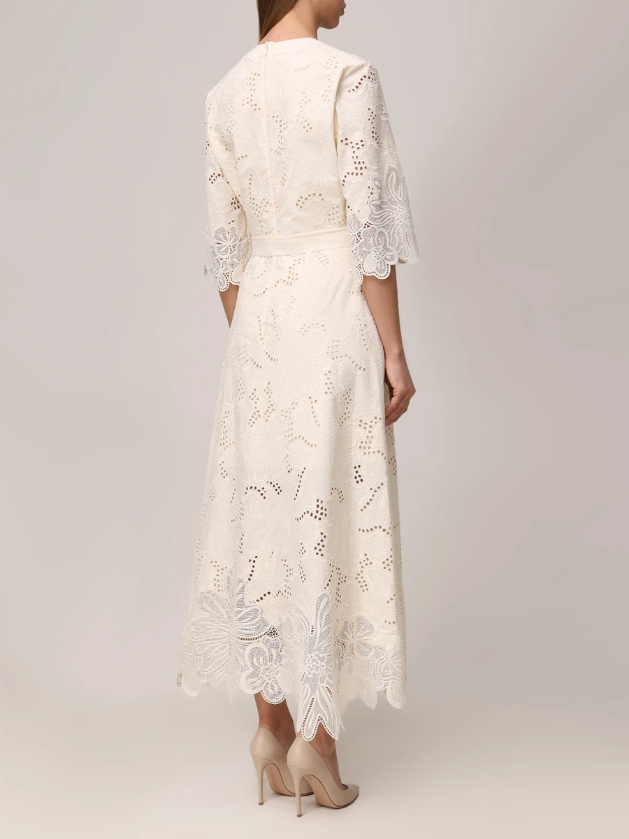Платье с вышивкой ELIE SAAB D0498NR25 COE04 W0005 Белый  Фото 3