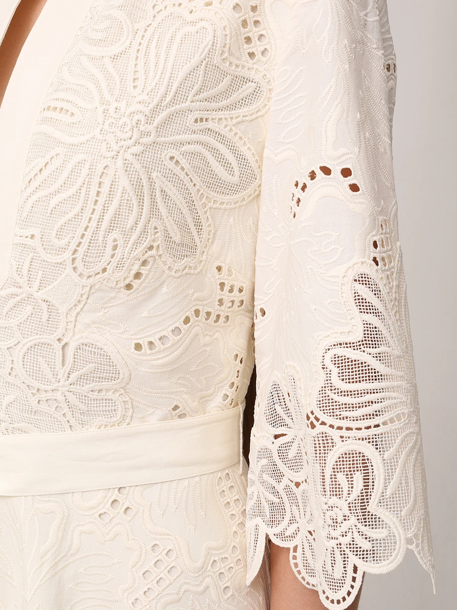 Платье с вышивкой ELIE SAAB D0498NR25 COE04 W0005 Белый  Фото 5