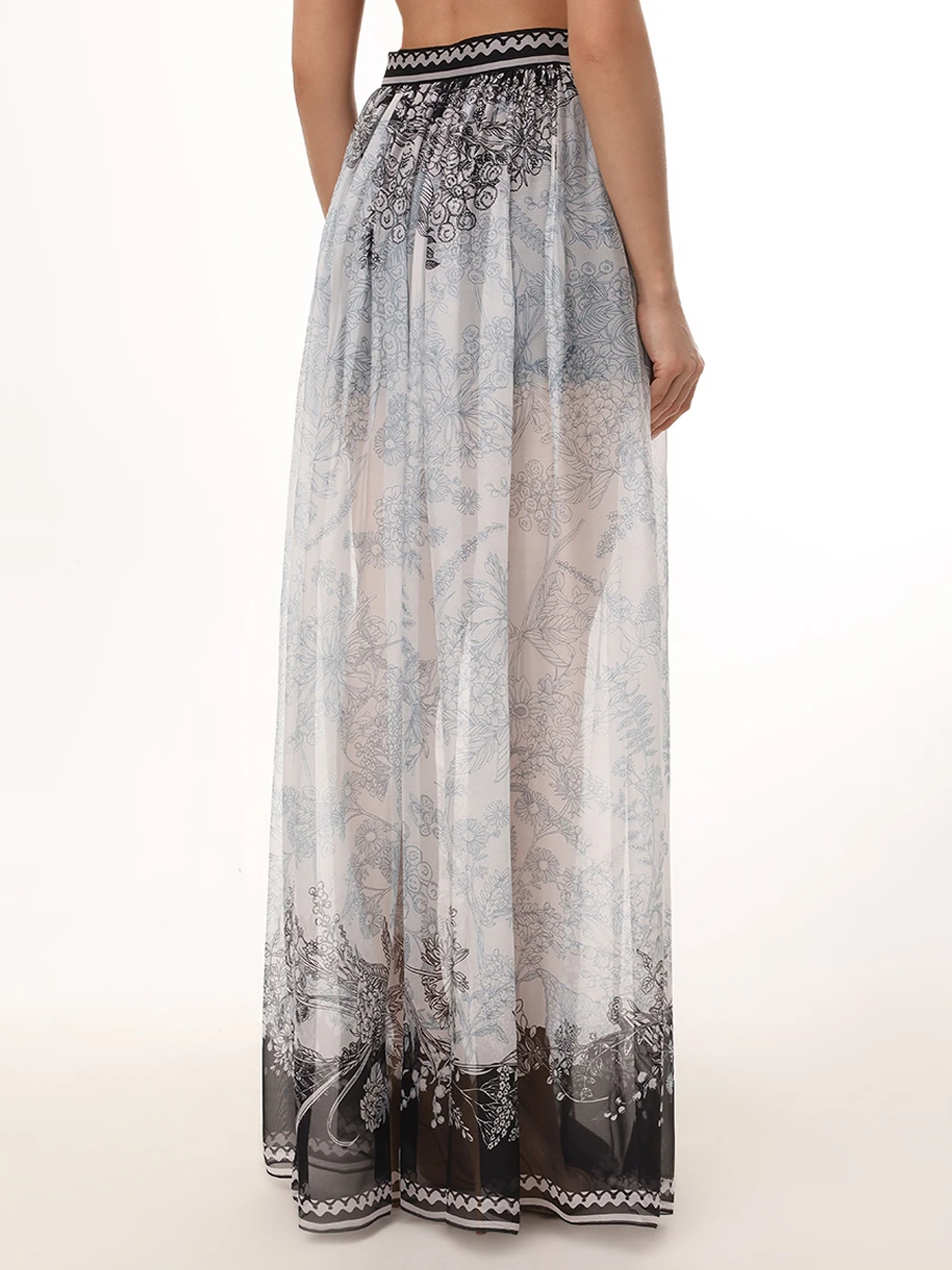 Юбка шелковая ELIE SAAB SK117PR25 SI001 PR018 Черный  Фото 3