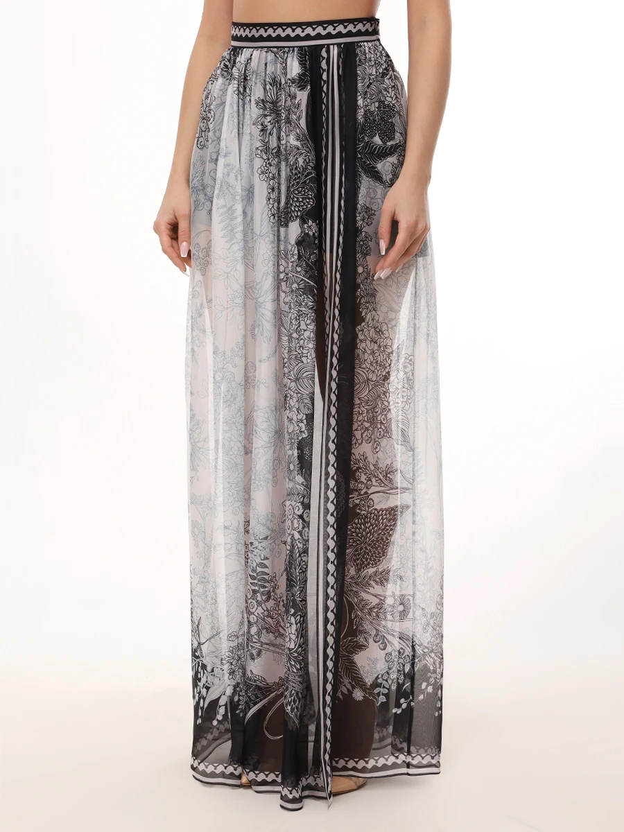 Юбка шелковая ELIE SAAB SK117PR25 SI001 PR018 Черный  Фото 4