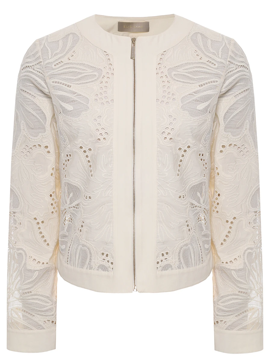 Жакет с шитьем ELIE SAAB J0104NR25 COE04 W0005 Кремовый 