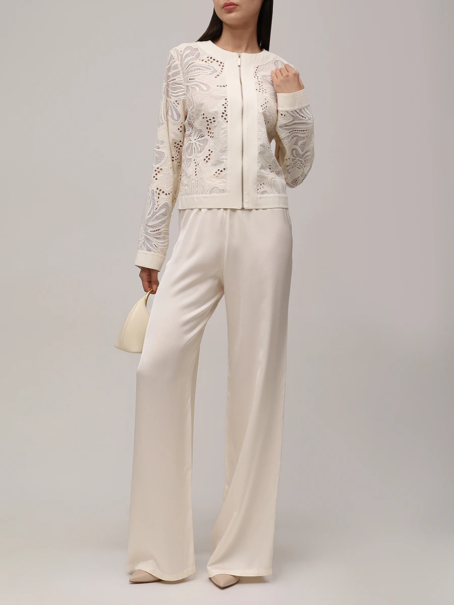 Жакет с шитьем ELIE SAAB J0104NR25 COE04 W0005 Кремовый  Фото 2