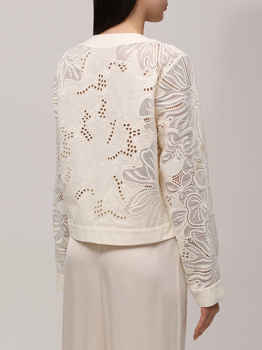 Жакет с шитьем ELIE SAAB J0104NR25 COE04 W0005 Кремовый  Фото 3