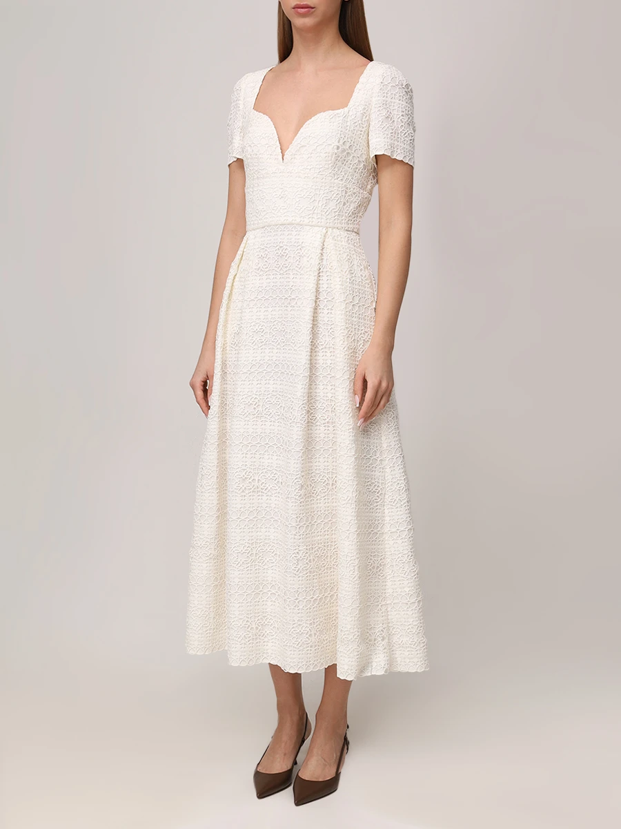 Платье однотонное ELIE SAAB D0532NR25 MC005 W0005 Белый  Фото 4