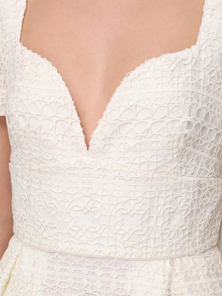 Платье однотонное ELIE SAAB D0532NR25 MC005 W0005 Белый  Фото 5