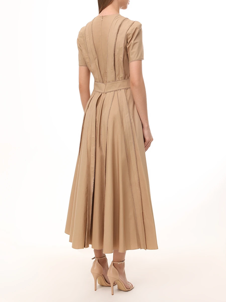 Платье хлопковое ELIE SAAB D0540NR25 PO009 BN002 Бежевый  Фото 3