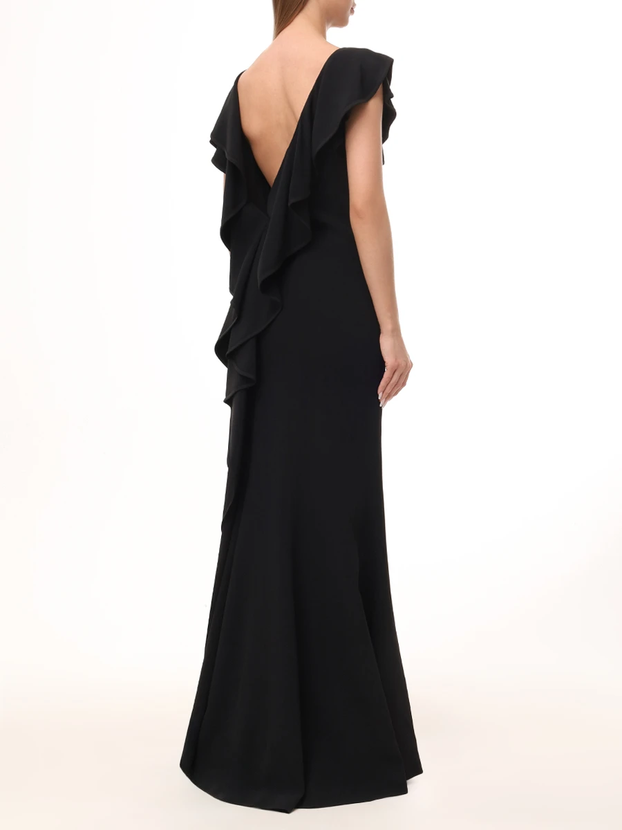 Платье однотонное ELIE SAAB D0479NR25 CD003 BK001 Черный  Фото 3