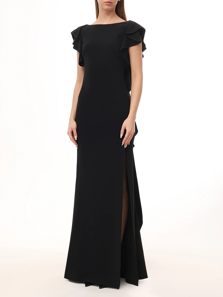 Платье однотонное ELIE SAAB D0479NR25 CD003 BK001 Черный  Фото 4