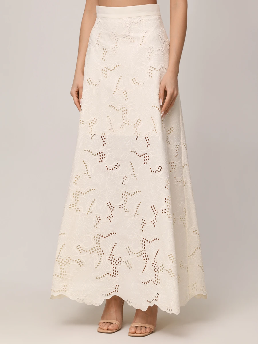 Юбка хлопковая ELIE SAAB SK121NR25 COE04 W0005 Белый  Фото 4