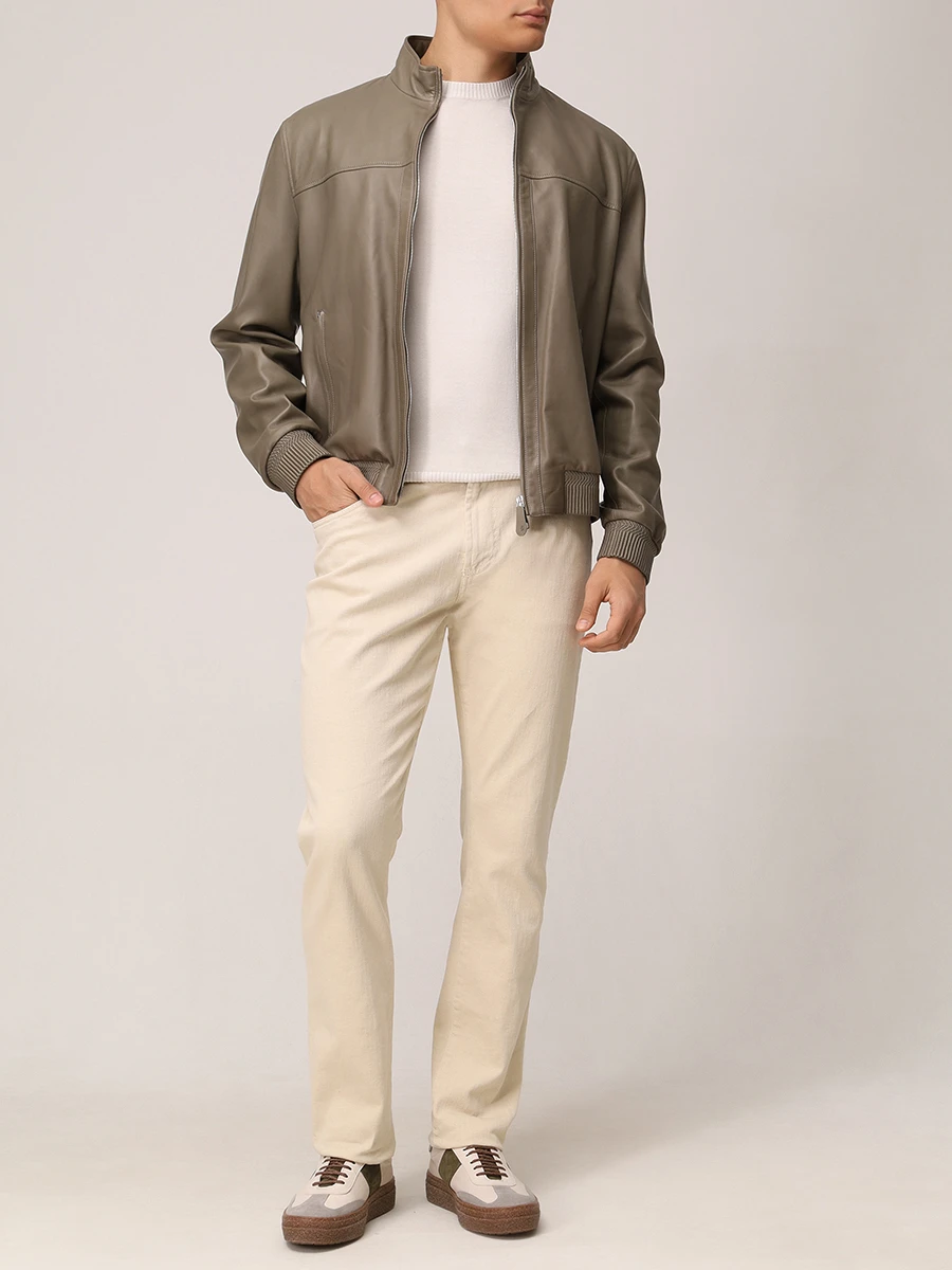 Куртка кожаная BRETT JOHNSON SS25L04PLKGR1 Зеленый  Фото 2