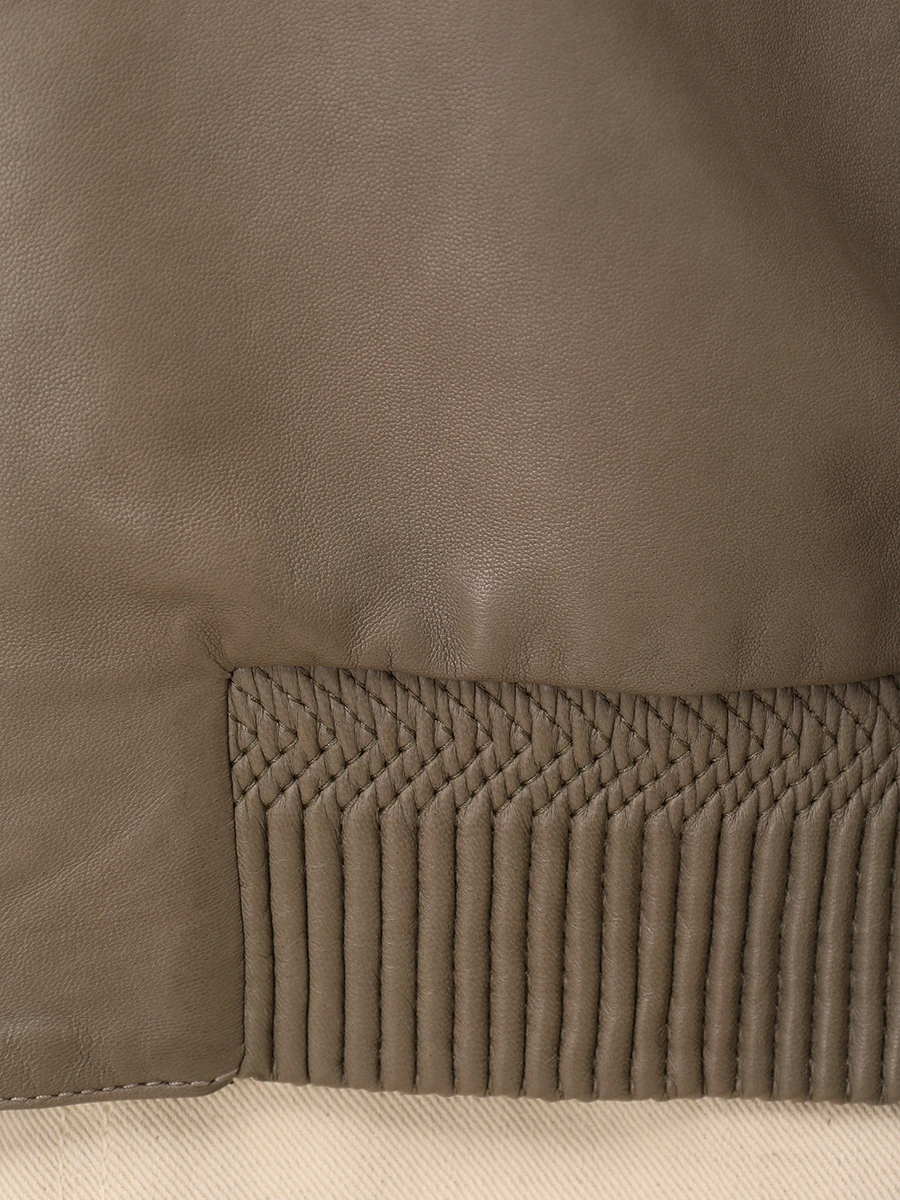 Куртка кожаная BRETT JOHNSON SS25L04PLKGR1 Зеленый  Фото 6