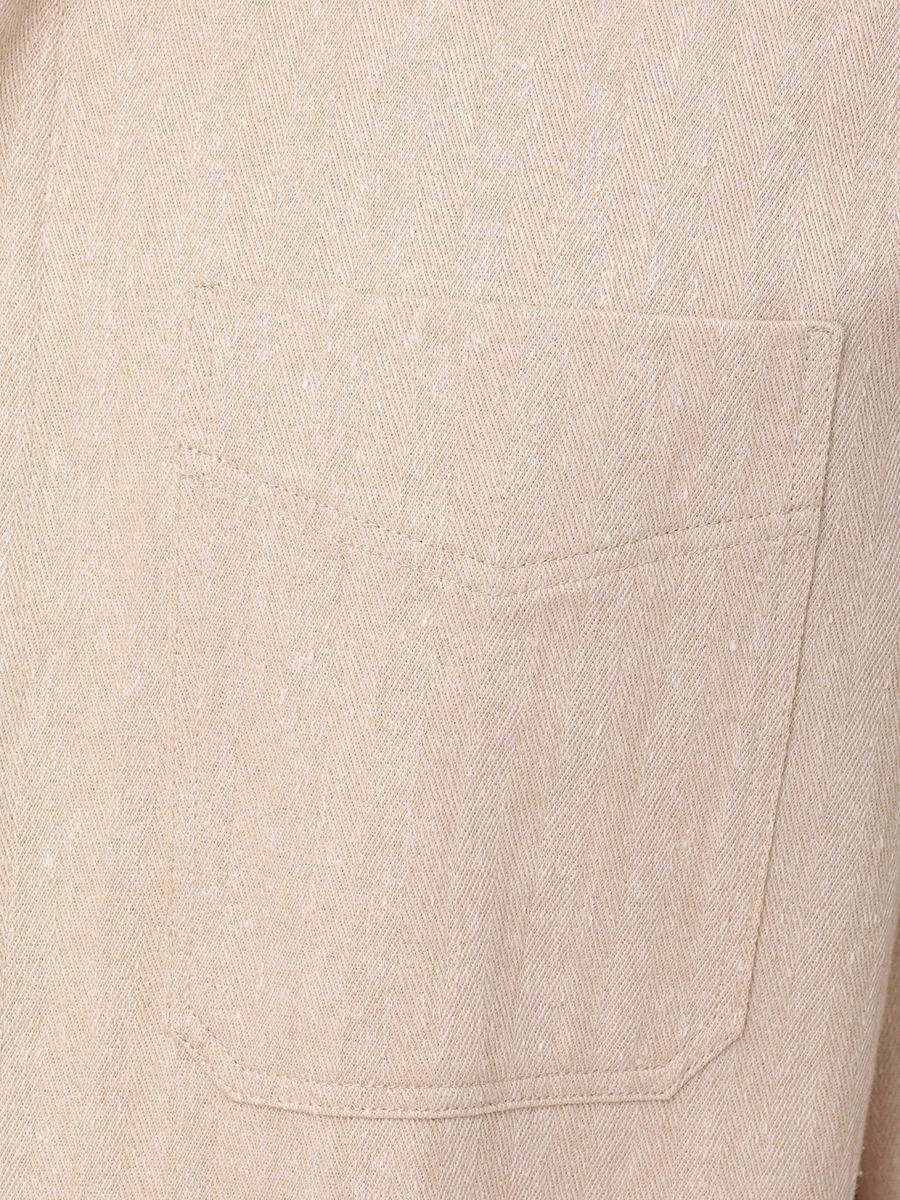 Рубашка из хлопка и льна BRETT JOHNSON SS25J05DONLINCNAT Бежевый  Фото 6