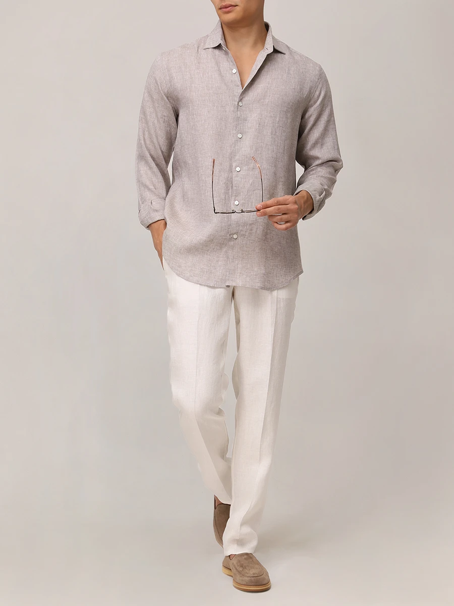 Рубашка льняная BRETT JOHNSON SS25S66SOS100KGR Зеленый  Фото 2