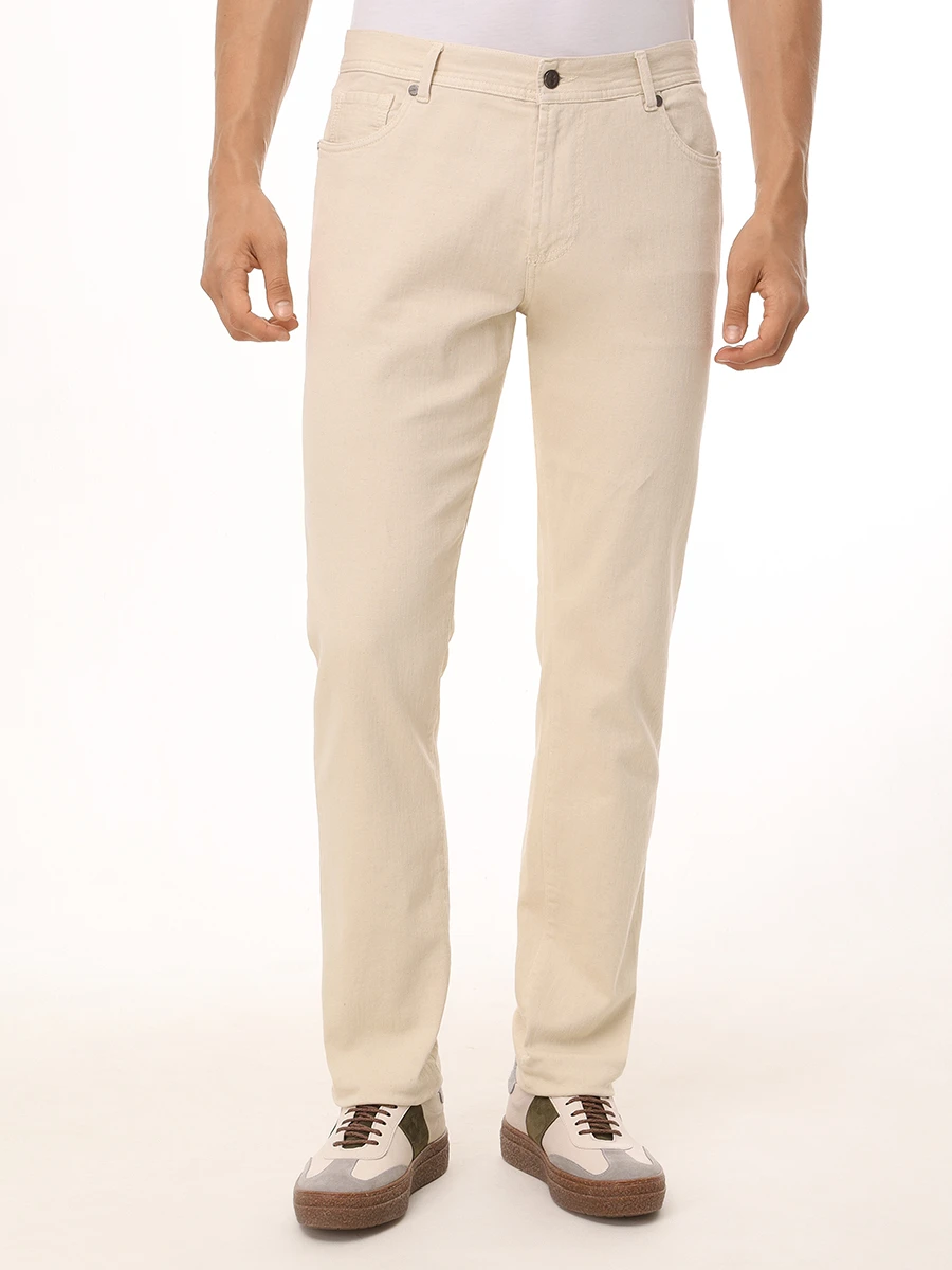 Брюки Regular Fit хлопковые BRETT JOHNSON SS25D3221DENIVO Светло Бежевый  Фото 4