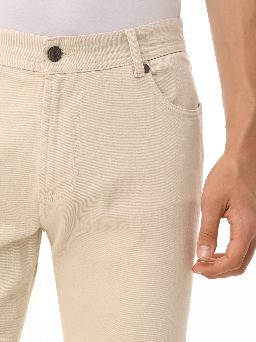 Брюки Regular Fit хлопковые BRETT JOHNSON SS25D3221DENIVO Светло Бежевый  Фото 5