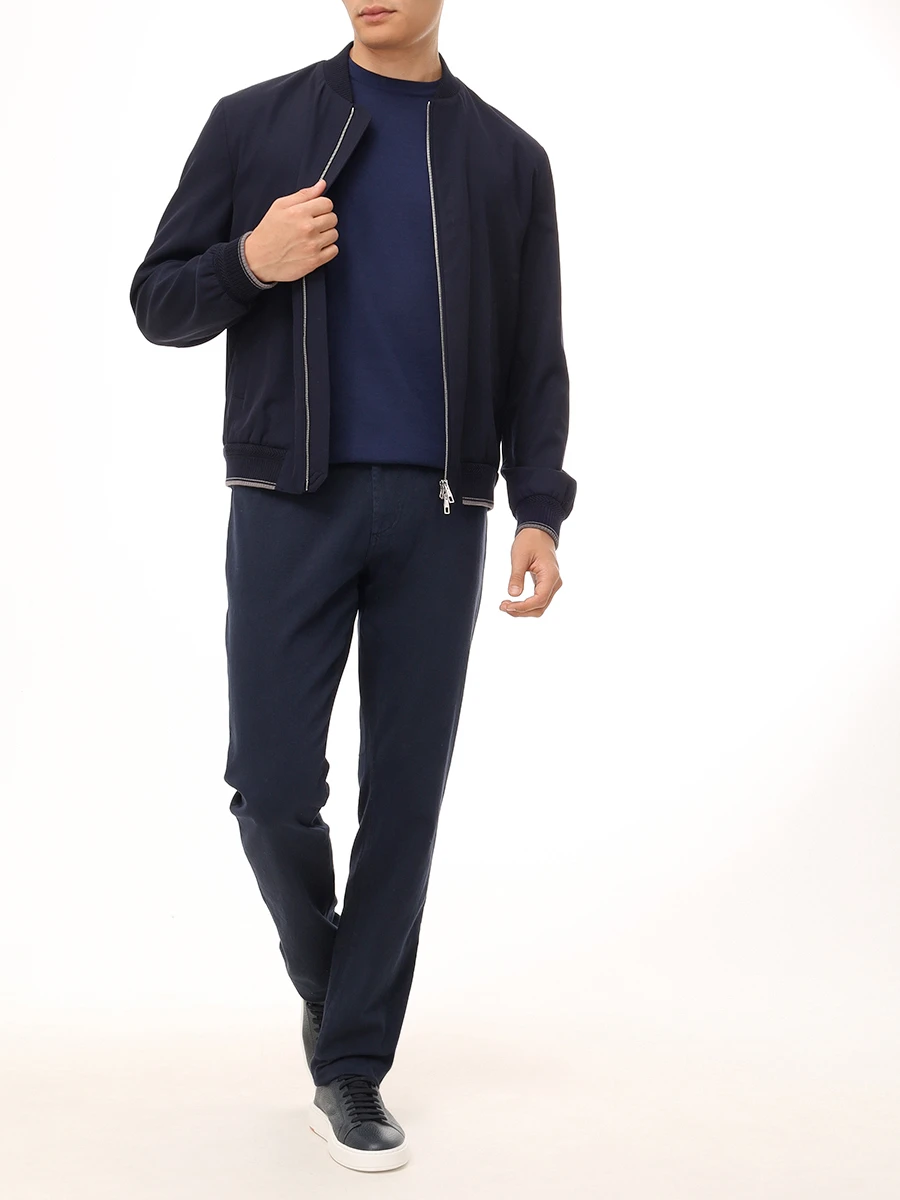 Брюки Regular Fit хлопковые BRETT JOHNSON SS25D3221DENNAV Темно Синий  Фото 2