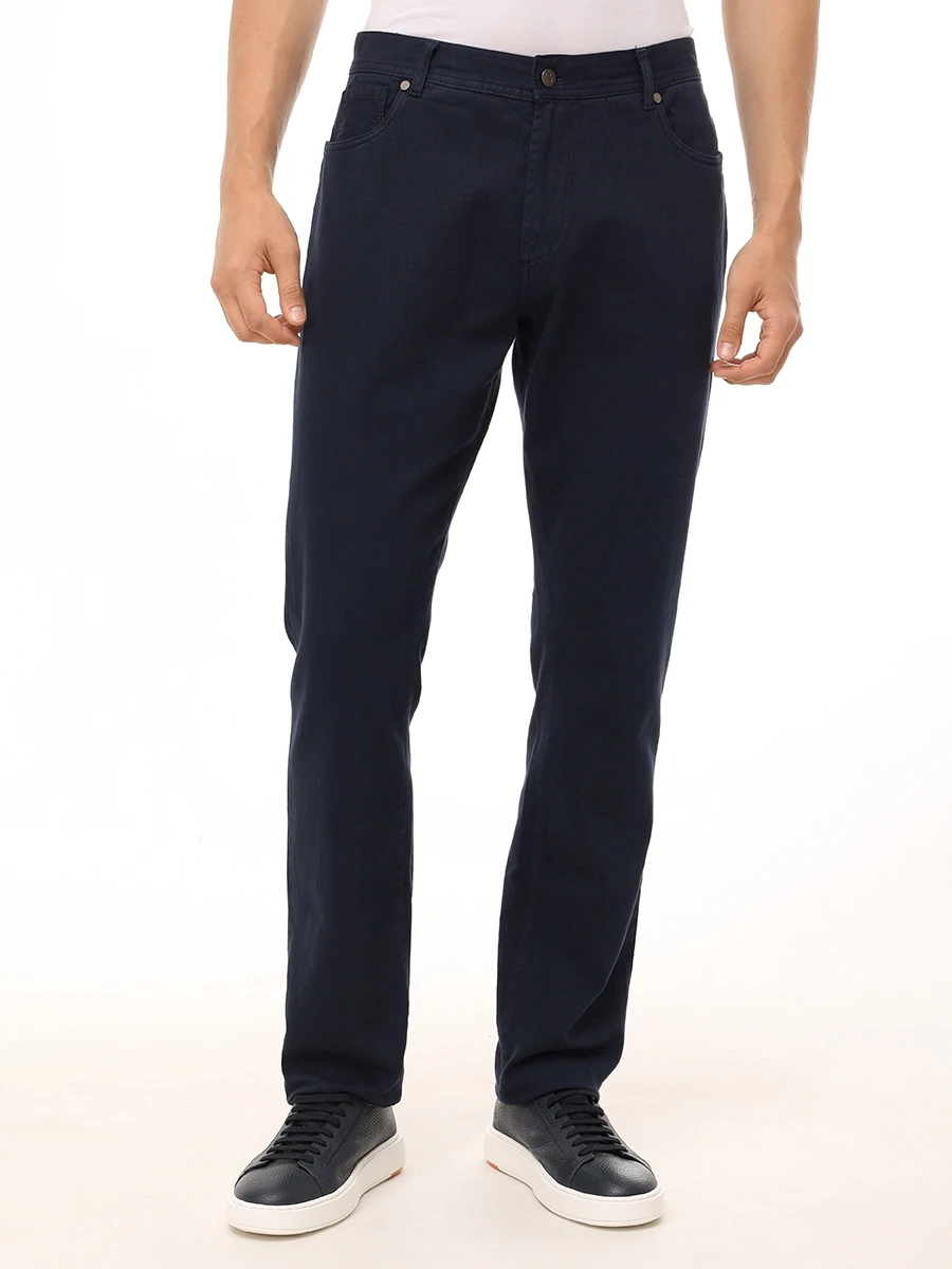 Брюки Regular Fit хлопковые BRETT JOHNSON SS25D3221DENNAV Темно Синий  Фото 4
