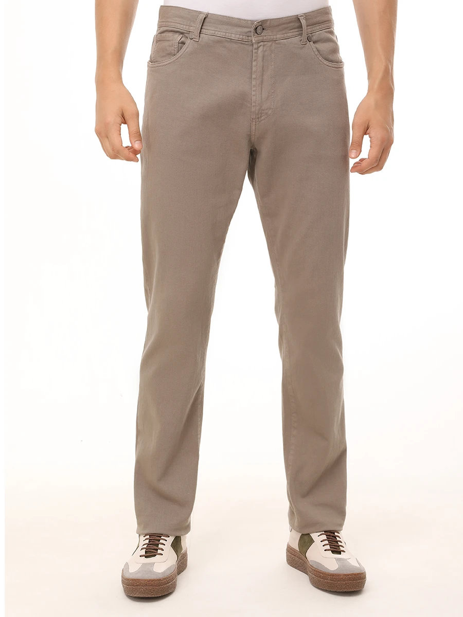 Брюки Regular Fit хлопковые BRETT JOHNSON SS25D3221DENMUD Зеленый  Фото 4