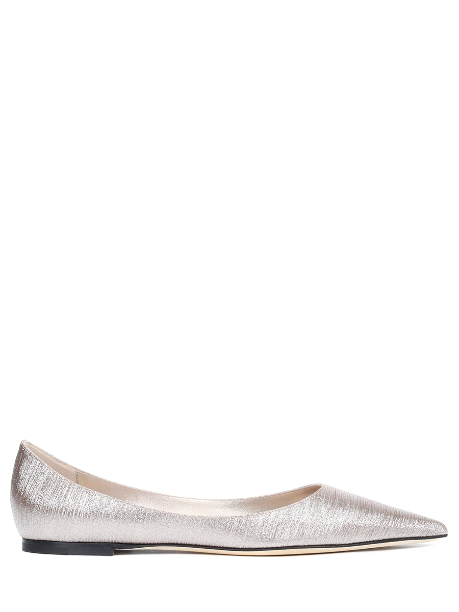 Балетки кожаные Love Flat JIMMY CHOO LOVE FLAT IGQ MACARON Бежевый 