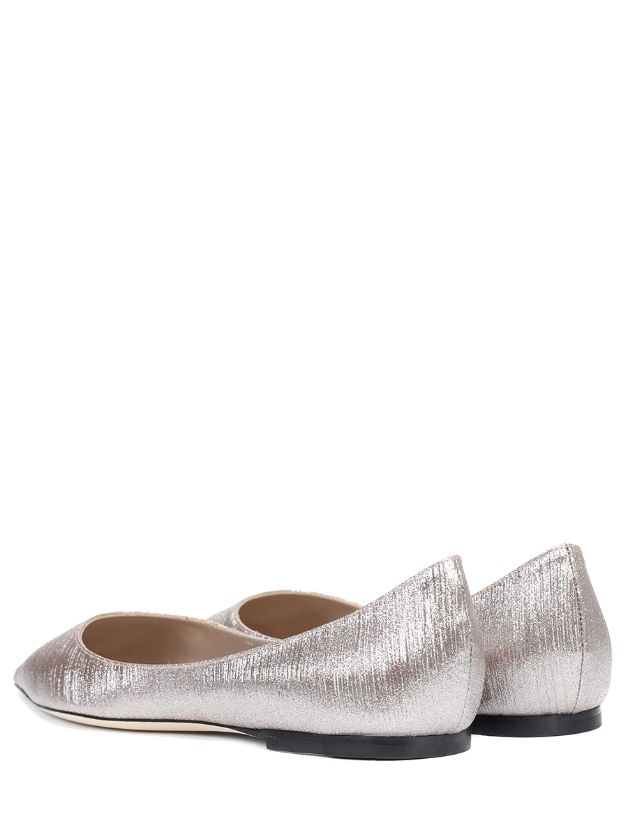 Балетки кожаные Love Flat JIMMY CHOO LOVE FLAT IGQ MACARON Бежевый  Фото 4