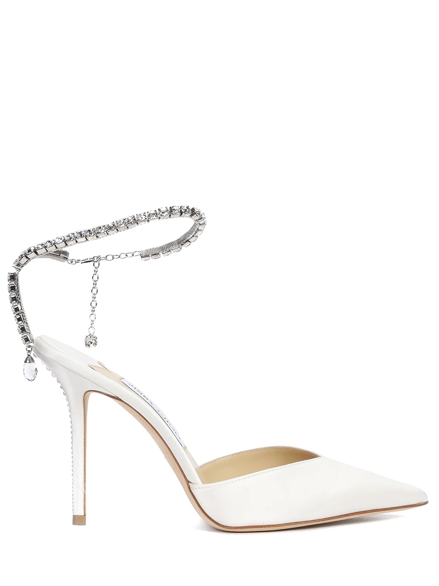 Туфли текстильные Saeda JIMMY CHOO SAEDA 100 BBD IVORY Белый 