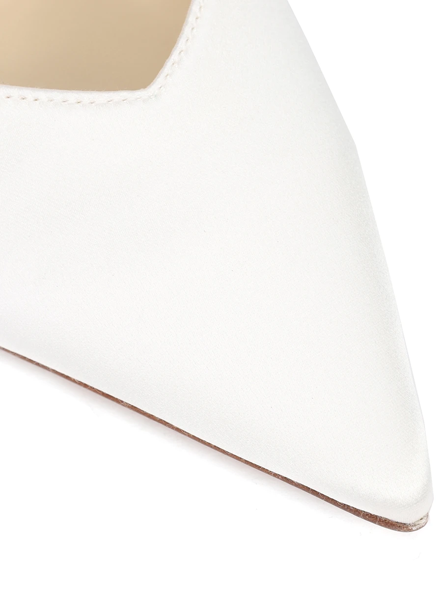 Туфли текстильные Saeda JIMMY CHOO SAEDA 100 BBD IVORY Белый  Фото 5