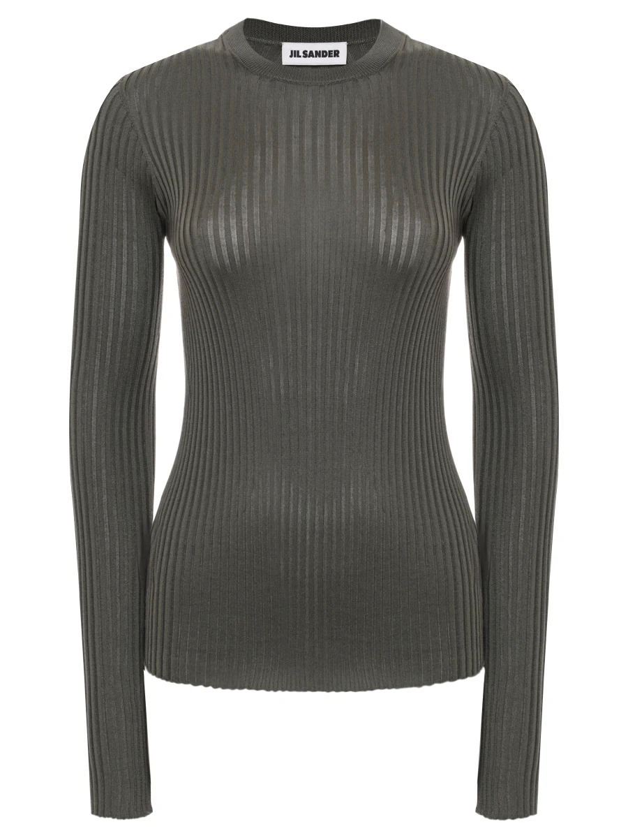 Джемпер шелковый JIL SANDER J04GP0111 J16137 312 Зеленый 